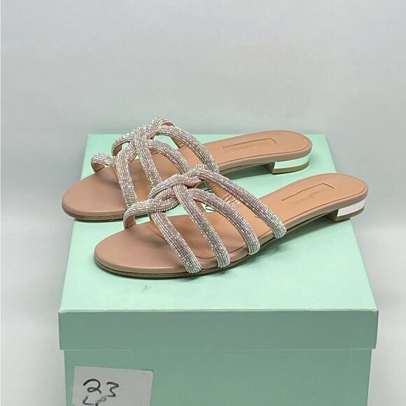 Aquazzura Moondust Crystal-Embellished Sandals size 35.5 - Picture 11 of 16